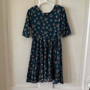 Floral Kids Dress in Teal